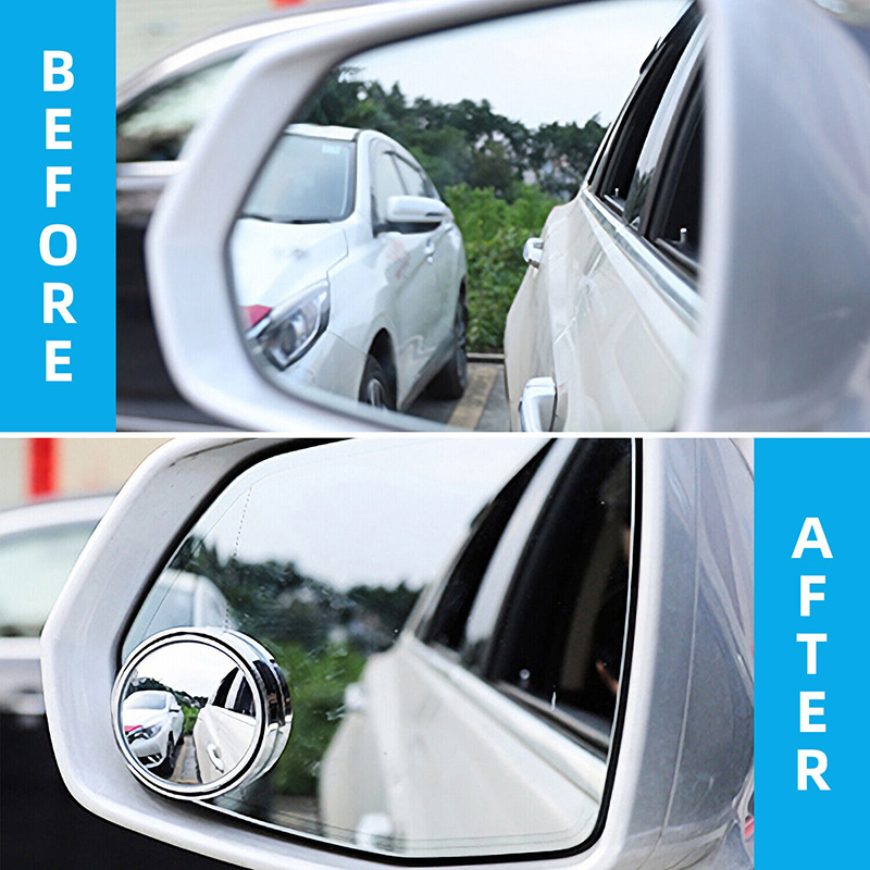 2x specchietti per punto cieco per auto specchietto retrovisore laterale convesso rotondo regolabile in vetro HD 360 ° bastone in poi specchietto circolare ottavino montato su auto