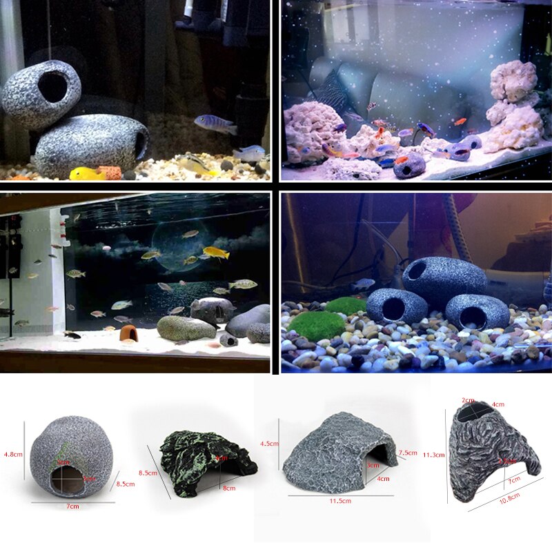 Hiding Cave Aquarium Turtle Reptile Hiding Habitat Basking Hide Habitat Decor Reptiles Terrarium Aquarium Landscaping Fish