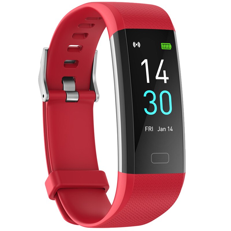 Reloj inteligente deportivo con Bluetooth para hombre y mujer, pulsera inteligente deportiva con monitor, seguidor Fitness de ritmo cardíaco, IP68: Red