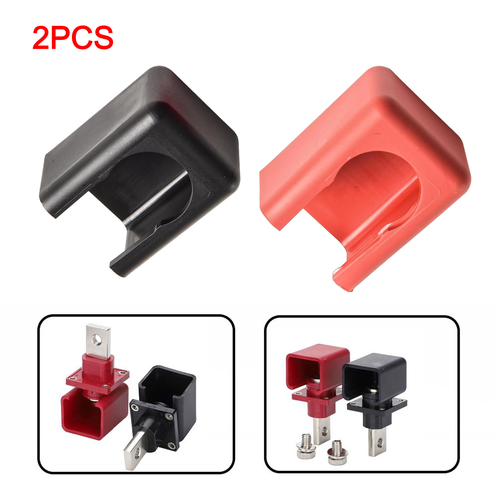 2pcs Dust Cover For Energy Storage Connector Terminal Block 300A 200A 150A 120A Industrial Grade Square Lithium Battery Terminal
