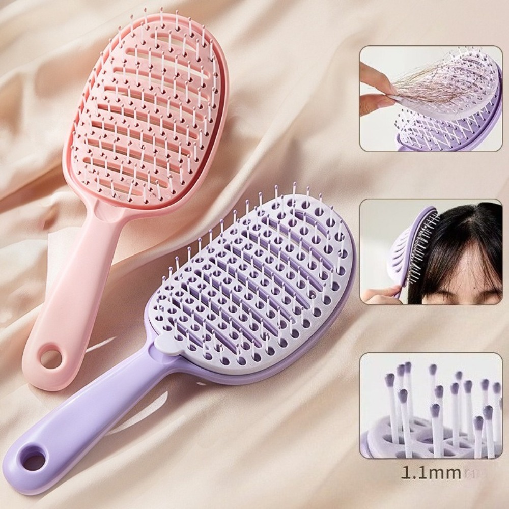 Gebogene, belüftete Haarbürste, Paddel-Entwirrungs-Paddelbürste zum Föhnen, belüftete Paddelbürste, gebogene Haarbürste für nasses, kurzes, lockiges Haar