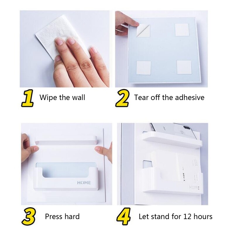 Bedside Shelf - Stick On Wall Mounted Bed Room,Dorm,Office Adhesive Floating Cad GXMA