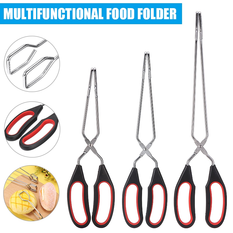 1pc multifunktionella saxtång långhandtag bbq brödstekt tång klämmor utomhus picknick mat sax tång 23.5/28/33cm hållbara