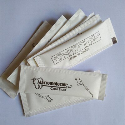 Single packaging dental floss stick dental floss check independent packaging paper packaging dental floss