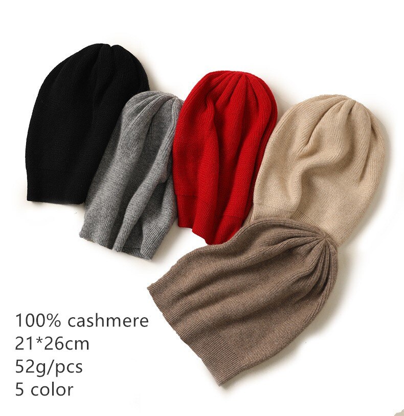 Naizaiga 100%  kashmir solid stickad dammössa varm mössa  ,sn315