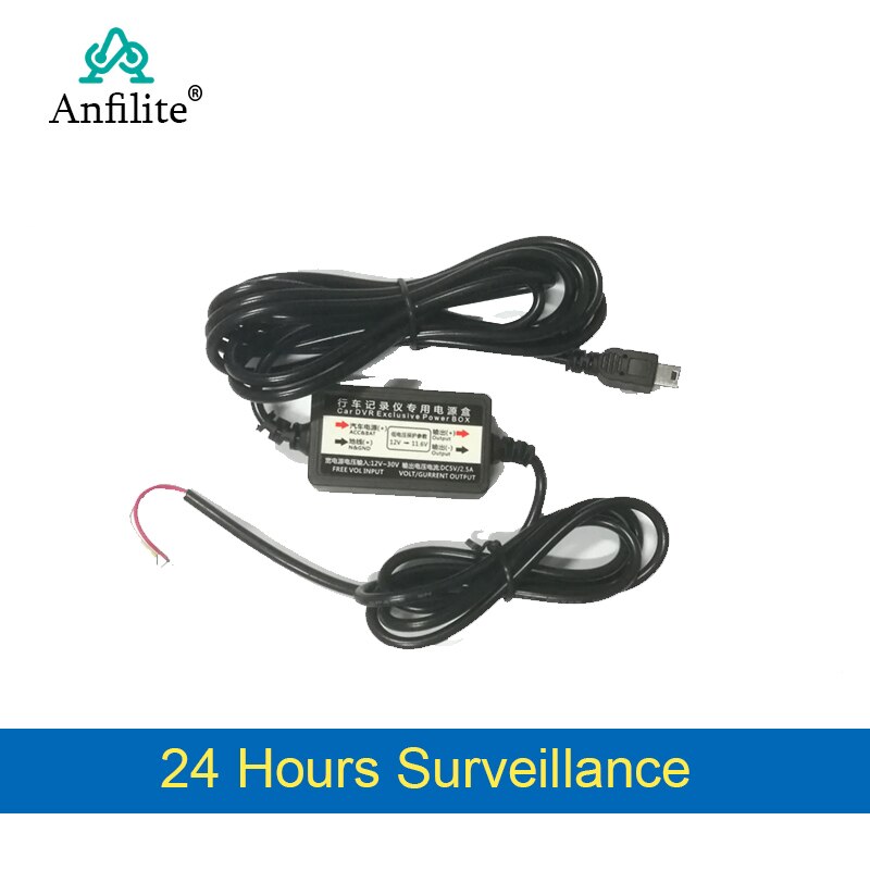 Anfilite 5V 2.5A Usb 2.0 Obd Buck Lijn Voor 24 Uur Parkeren Monitoring Auto Camera Dvr Camera Kabel Lengte 3 M Accessoires