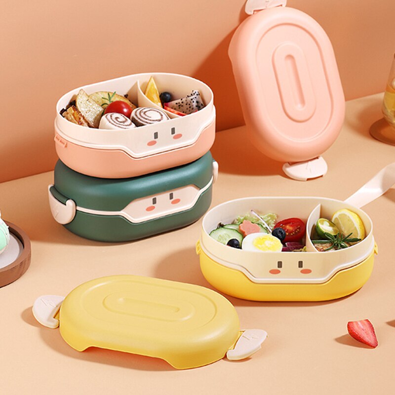 780ml søte bento matpakke kawaii for barn skolebarn japansk stil oppbevaring mat kjøkken beholder plastbærer