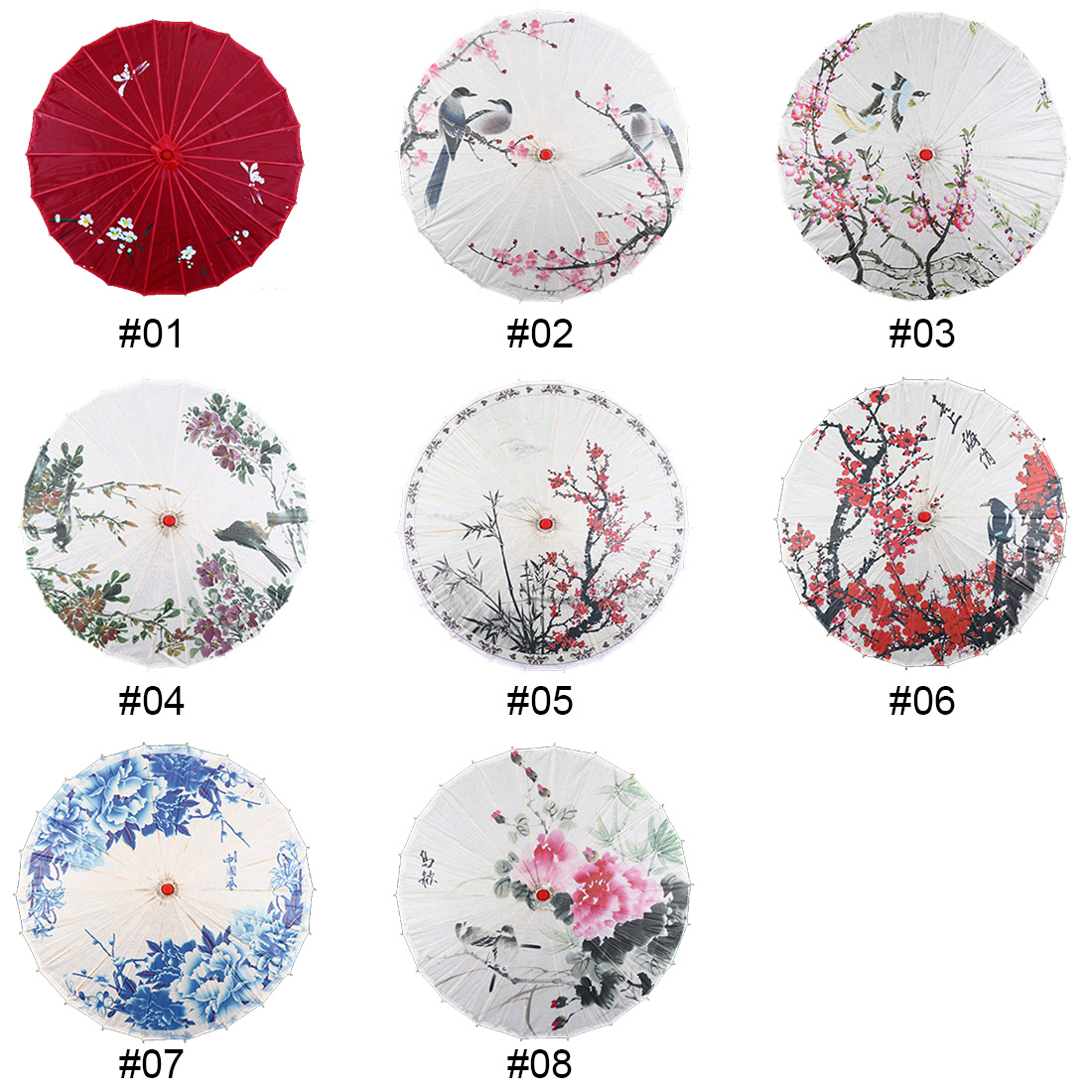 Decorative Umbrella Chinese Style Oil Paper Umbrella Silk Women Umbrella Japanese Cherry Blossoms Silk Ancient Dance Umbrella