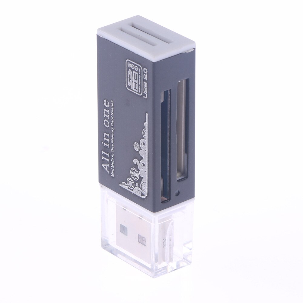 Kortlæser lille usb 2.0 multi hukommelseskortlæser adapter til micro sd sdhc tf  m2 mmc: Sort