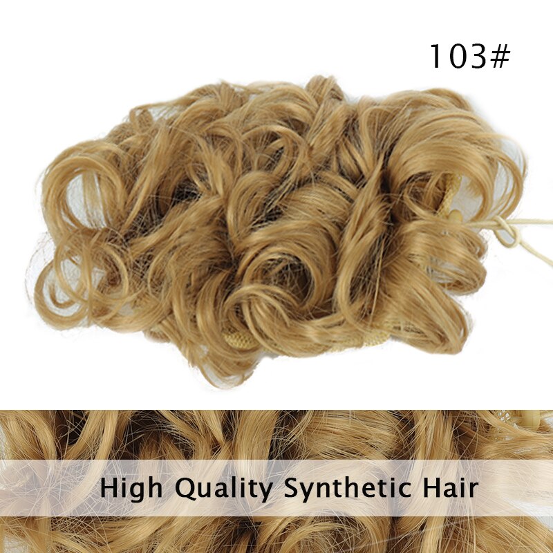 LUPU Messy Hair Chignon Black Brown Donut Updo Synthetic Hair Bun For Women Heat Resistant Fiber Hair Accessories: 103