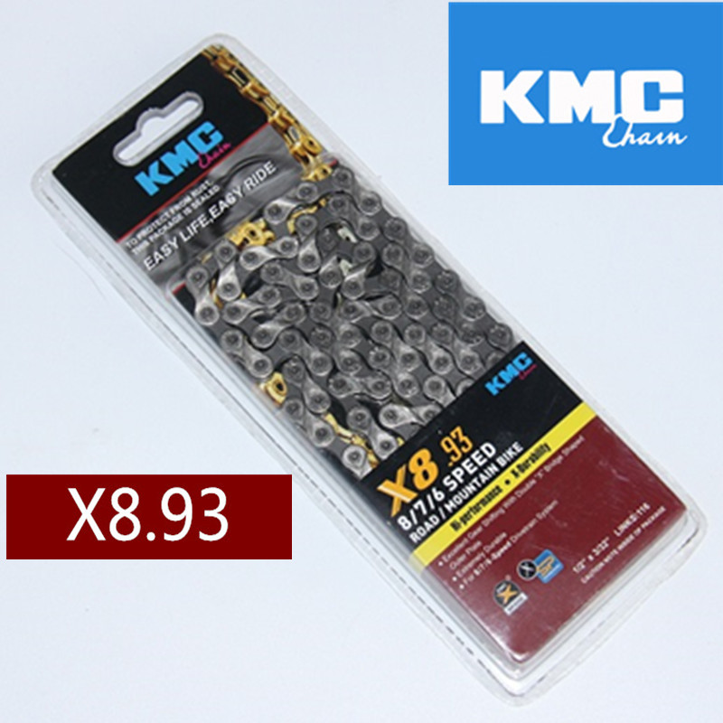 Kmc ketting x8 x9 x10 x10sl x11 x11sl goud zilver ketting mtb road fiets voor shimano ketting 8 9 10 11 SPEED 116L chain fiets: x8.93