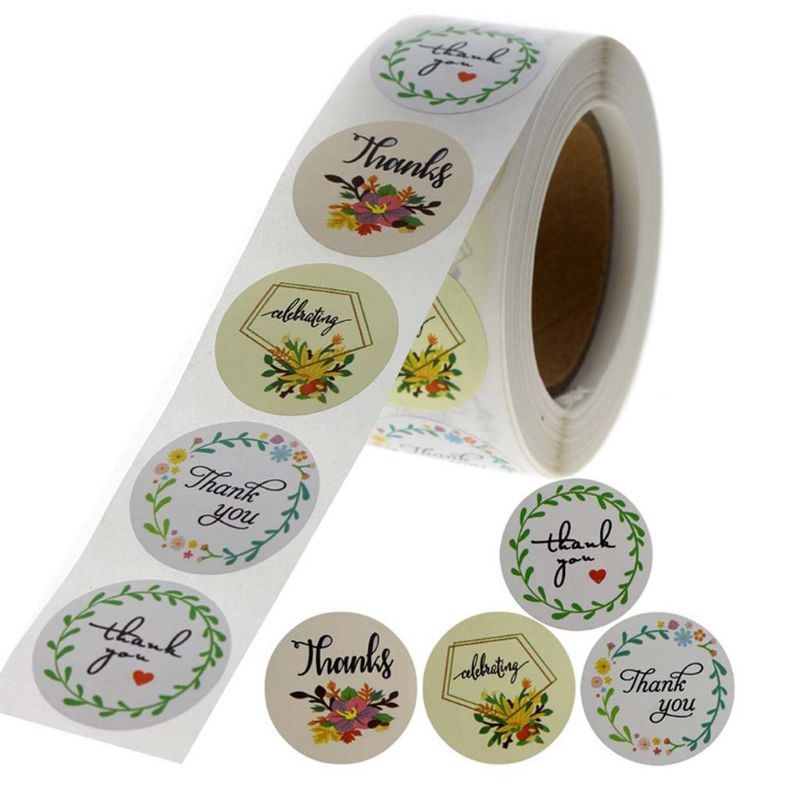 500 stuks/rol 8 kleuren stickers bruiloft verpakking handgemaakte envelop zegel label scrapbooking briefpapier sticker