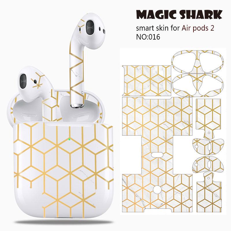 Magic Shark Clear Leaf Flower The North Face Leopard Cells Ultra Thin Sticker Case Film for Apple Airpods 2 Airpods2 001-019: 016