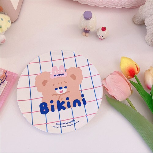 Cartoon Cute Dish Bear Rabbit Plate Bowl Cake Display Dish Small Dish Snacks/Nuts/Desserts Plate: white