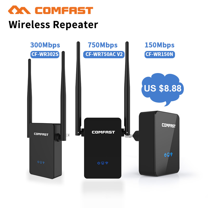 Mini Wifi Router 150Mbps-750Mbps Wireless-N Netzwerk Wi Fi Repeater Long Range Expander Signal Verstärker Booster 2 * 5dBi antenne