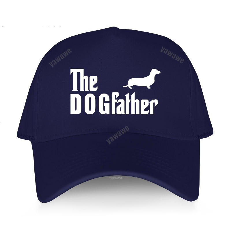 Dachshund Sausage Dog The Dogfather Funny Baseball cap Men Summer Casual Dad hat Unisex adjustable hip hop caps: navy