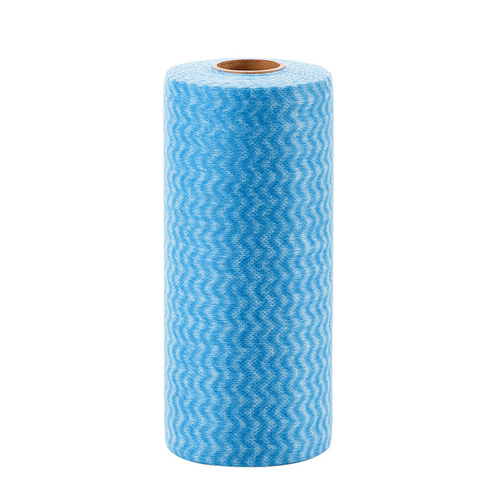 2Pcs Doekjes Niet-geweven Stof Lui Rags Nat En Droog Wasbare Wegwerp Schotel Papieren Handdoek Doek Voor keuken Huishouden: Blauw