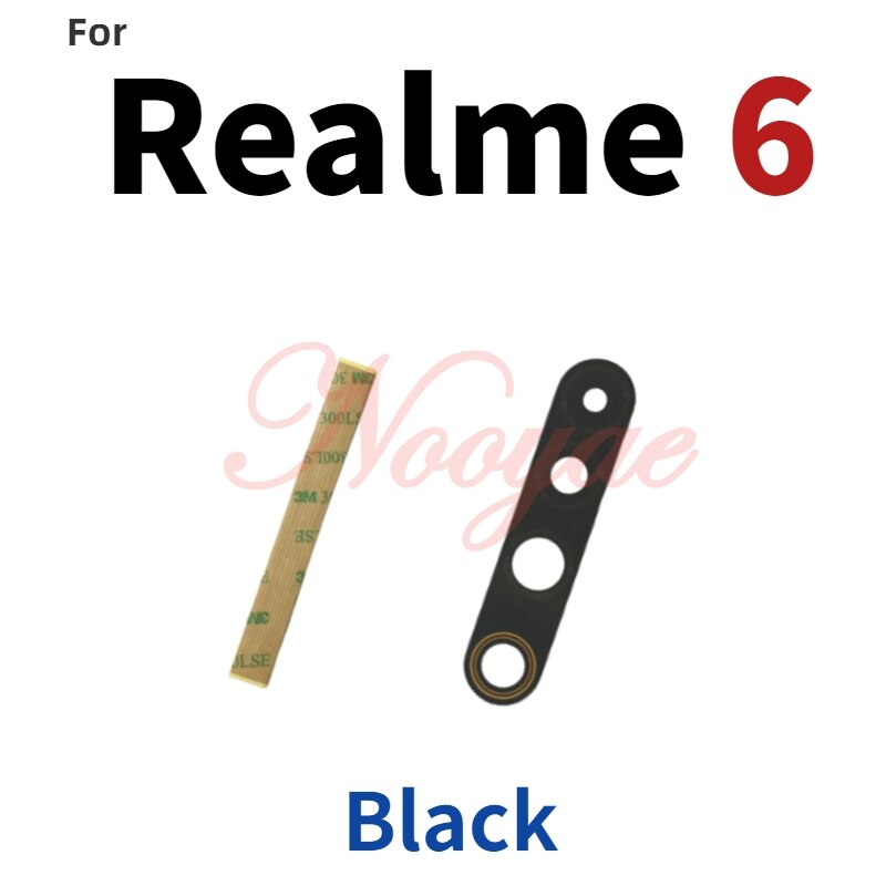 Lente negra de cristal para cámara trasera grande, última novedad, para Realme 3 5 6 C3 X50 6pro pro C11: for Realme 6