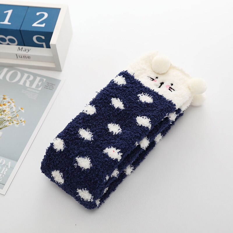 Sokk-chaussettes pour bébés | En molleton de corail, chaussettes à rayures de points, chaussettes pour enfants, chaussettes d'hiver et chaudes, pour bébés garçons et nourrissons, chaussettes tubulaires longues: style 4