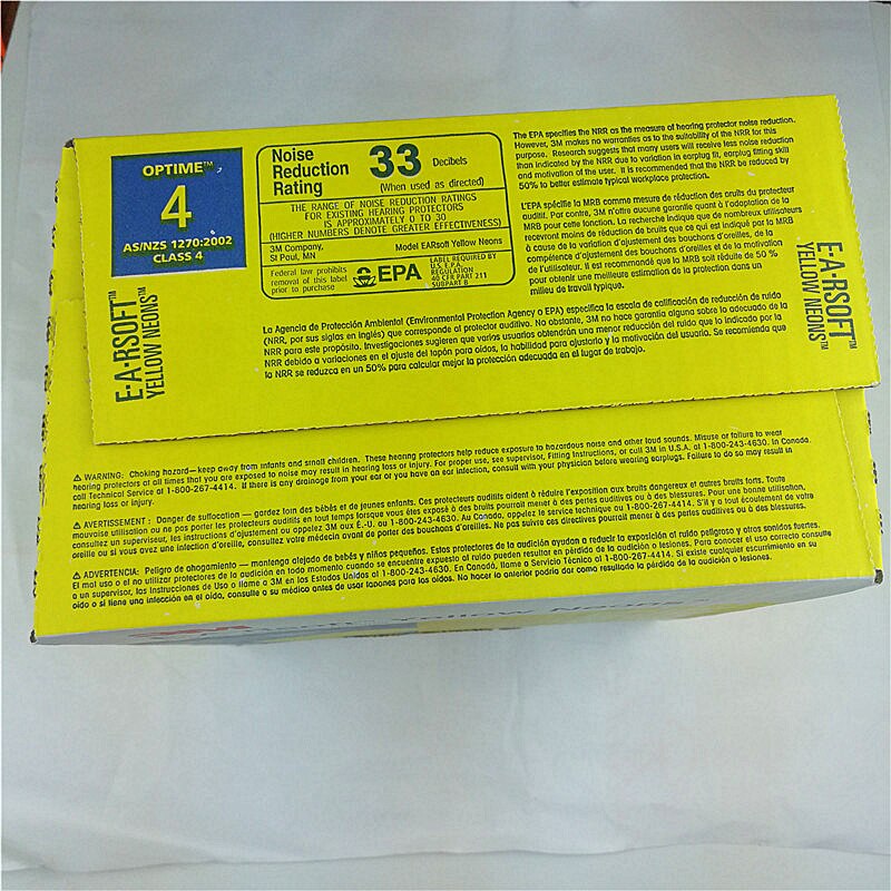 100pair/box 3M 312-1250 Advanced reduced noise bullet type earplugs