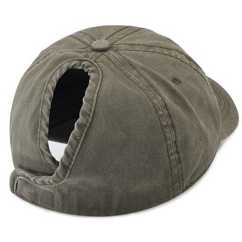 Furtalk vintage baseball cap kvinder mænd vasket bomuld hestehale baseball caps mænd snapback hip pop hat sort sommer kasket til kvinder: Armygreen 2