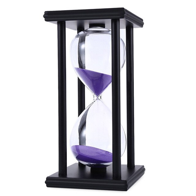 30/60 min timeglass sand timer for kjøkken skole moderne tre timeglass sandglass sand klokke te hjem dekorasjon: H / 60 minutter