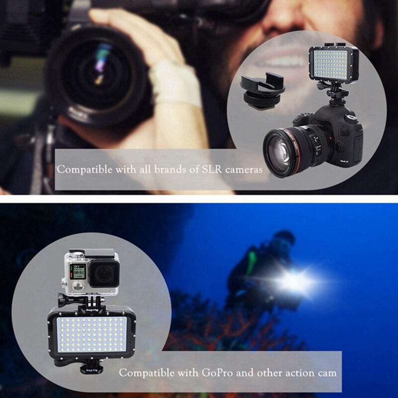 Nyeste til gopro dykkerlys 36/84 lampekugler led vandtæt fotografering fyld lys til insta 360 one r gopro hero 9 8 7 6 5 slr