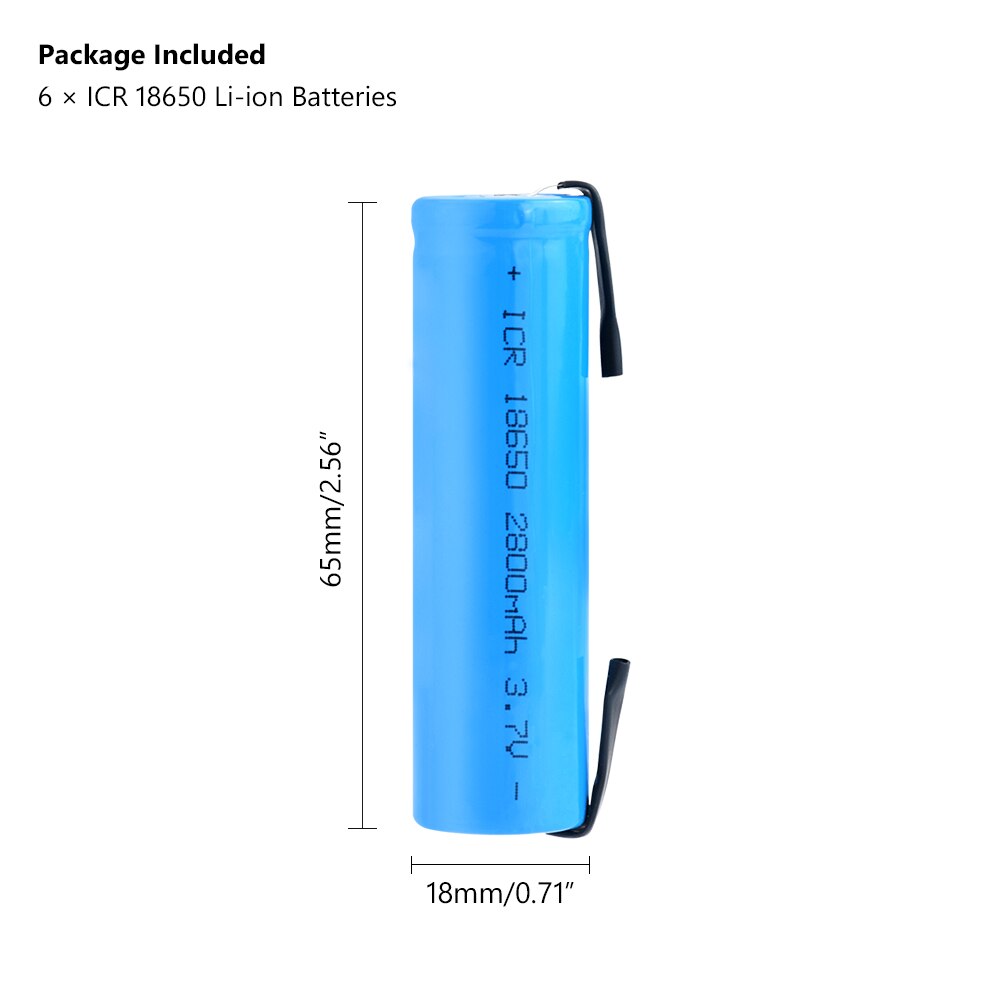 100%   originale oppladbare icr 18650 3.7 v 2800 mah 18650 li- ion flat topp litiumbatteri til batteri + diy nikkelstykke