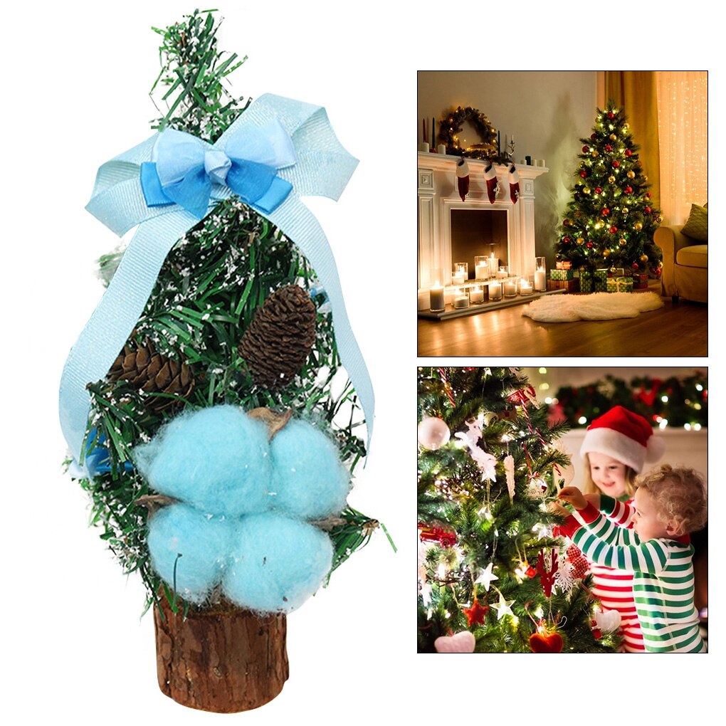 Merry Christmas Desktop Xmas Tree Ornament Home Office Table Top Glowing Tree Decor Year Decoration