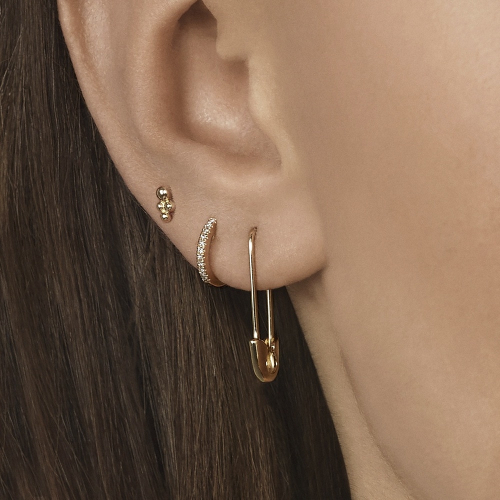 1 Paar Minimal Metalen Rose Goud/Gouden Veiligheidsspeld Oorbellen Voor Vrouwen Gir'ls Punk Piercing Stud Oorbel