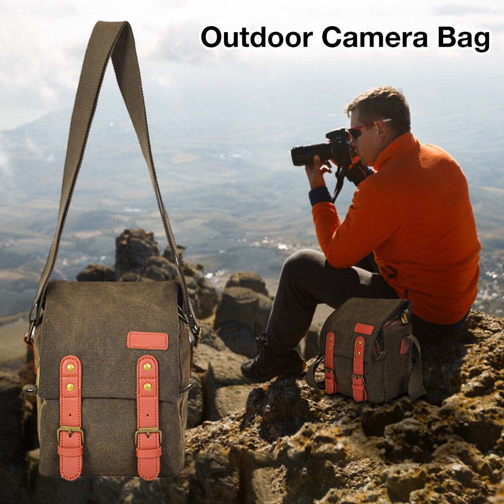 Schokbestendig Camera Schouder Tas Lichtgewicht Vintage Waterdichte Canvas Tas Compatibel Camera Apparatuur En Accessoires