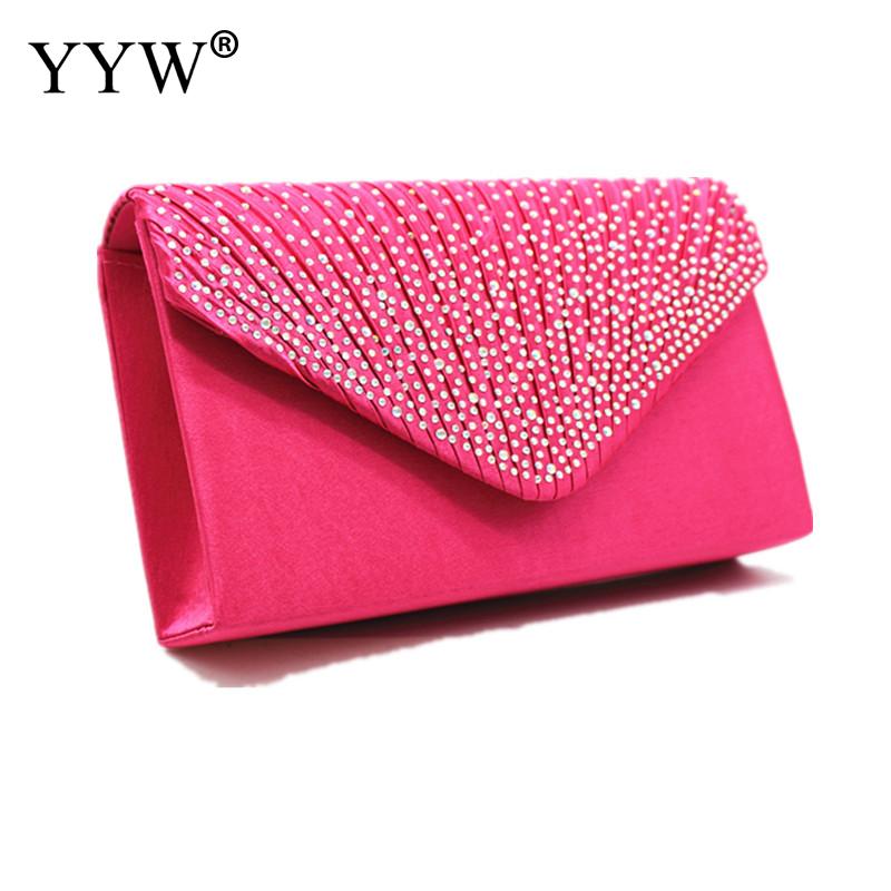 Purple Women Wedding Clutch Luxury Handbag Women Bags Clutch Female Yellow Summer Clutches Female Evening Prom Bag: rose