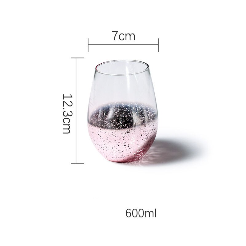 600ML Ins Nordic sky glass Glass Cups Heat-resistant Star Sky Cup Glassware Drinking Glasses for Water Juice Beer Wine Bar: Pink