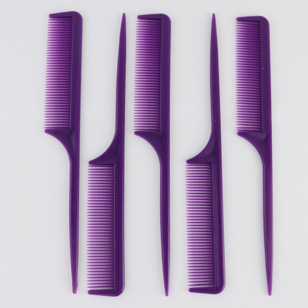 Frisurerende halekam salon hårbørste gør hårgrænsekam lilla 1pc