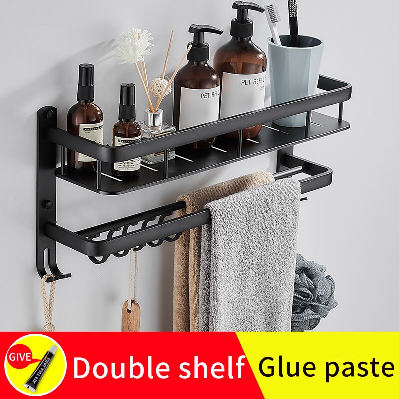 bathroom shelf storage rack holder wall mounted to... – Grandado