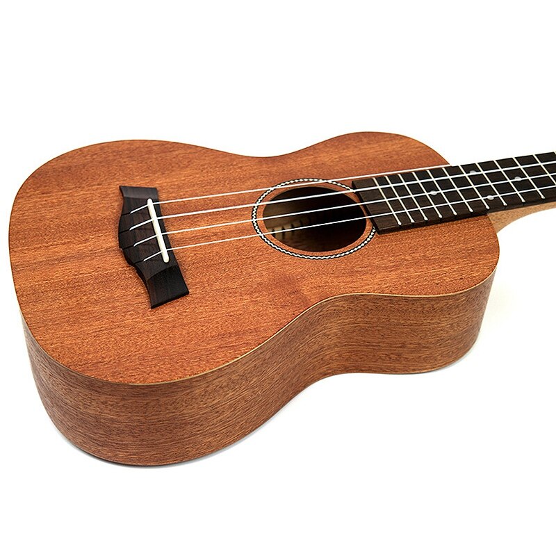 Ukelele de 21 pulgadas de caoba Soprano para principiantes, ukelele de guitarra con patrón de delfines, ukelele de caoba, cuello delicado, clavija de ajuste, 4 cuerdas, Woo