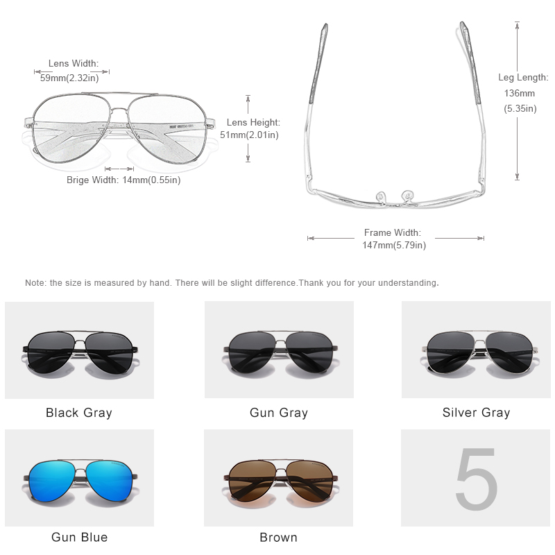 KINGSEVEN Driving Men's Polarized Sunglasses Aluminum Temples Aviator Sun Glasses For Men UV400 Anti-Glare Retro Eyewear