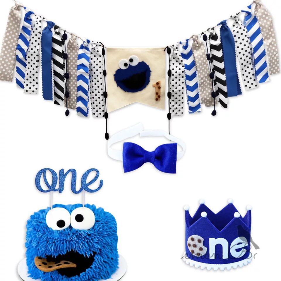 Første bursdag gutt fest kake topper første gutt krans baby jente ett års bursdag jente del banner gratulerer med dagen fest dekor