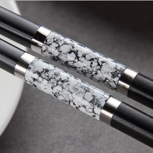 Palillos Chinos bonitos de acero inoxidable, Baguette de China, Vaisselle, cocina, Sushi, Bar de comida, estilo japonés, un par: Blue and white