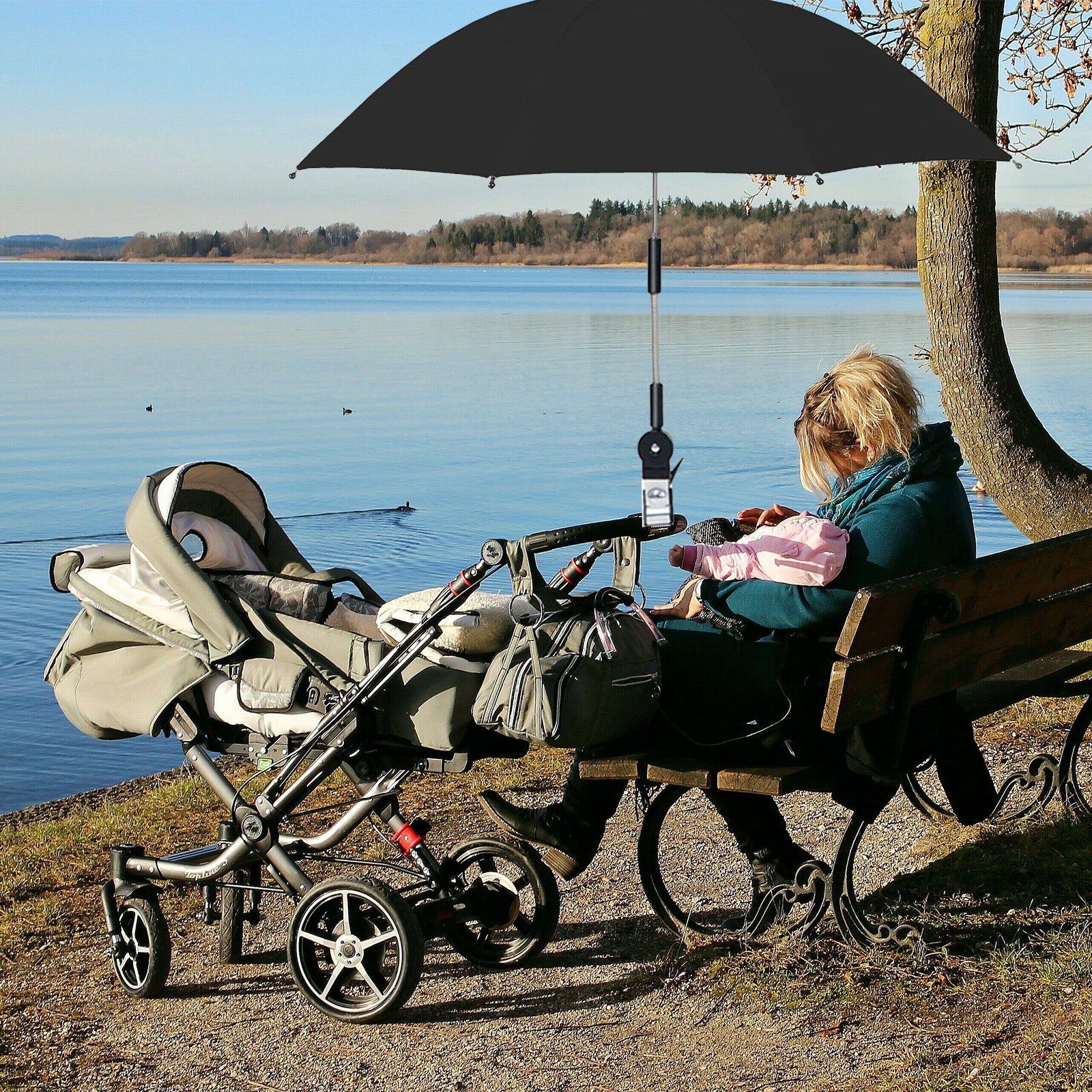 Regenschirme Kinderwagen Zubehör Sonnenschutz UV-Schutz Regenschutz mit Klemme 3 Farbe vergrößerten Clip zur Stärkung des draussen-Produkts