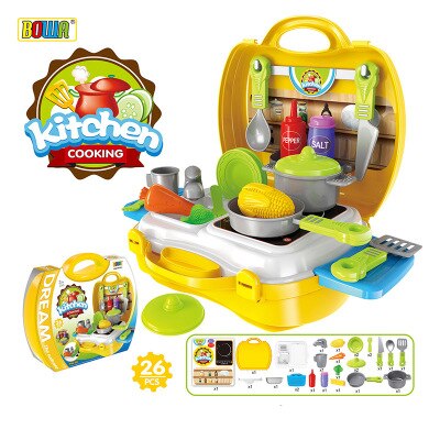 8 arten freundlicher Simulation Spielzeug Anzug Küche Kochen Utensilien freundlicher Kosmetik Spielzeug Abs Kunststoff Spielen Haus Rucksack Kasten: 3