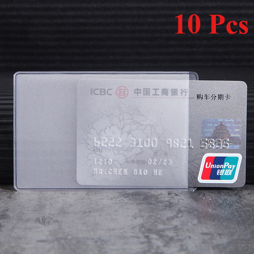 10/1PCS Waterproof Transparent Card Holder Plastic Protector Case Business Bus Bank Credit Card Protector ID Card Badge Holders: Diamond J Color