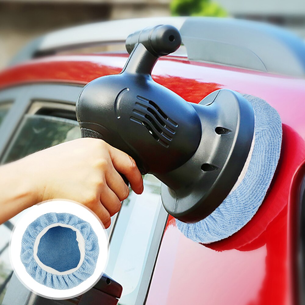 Car Polishing Bonnet Buffer Pad Microfiber Bonnet Polisher Pad Cover for Car Paint Care 5-6" 9-10" 2 Sizes