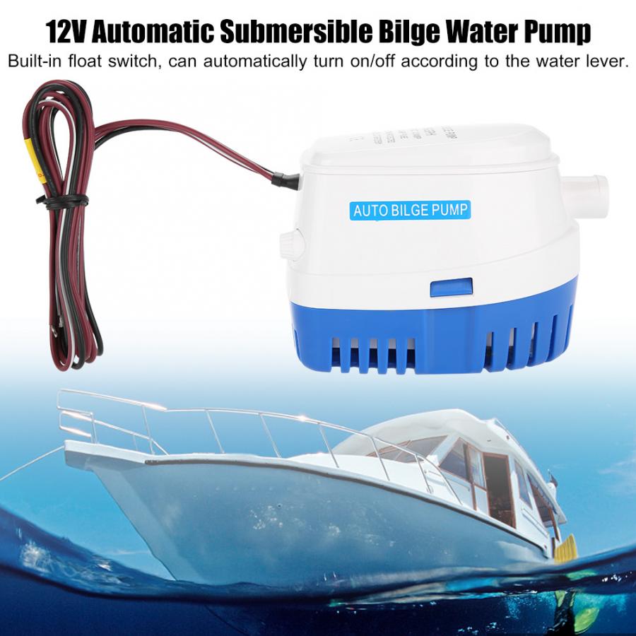 Automatic Bilge Water Pump 12V Boat Submersible Auto Pump With Float Switch Sea Boat Marine Bait Tank Fish