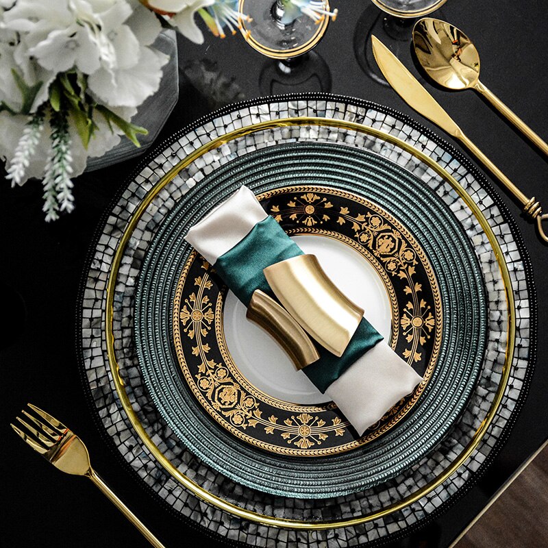 Dinner Plates 12inch Large Size Dessert Plates Bone China Steak Dishes Large Size Serving Tray Tableware