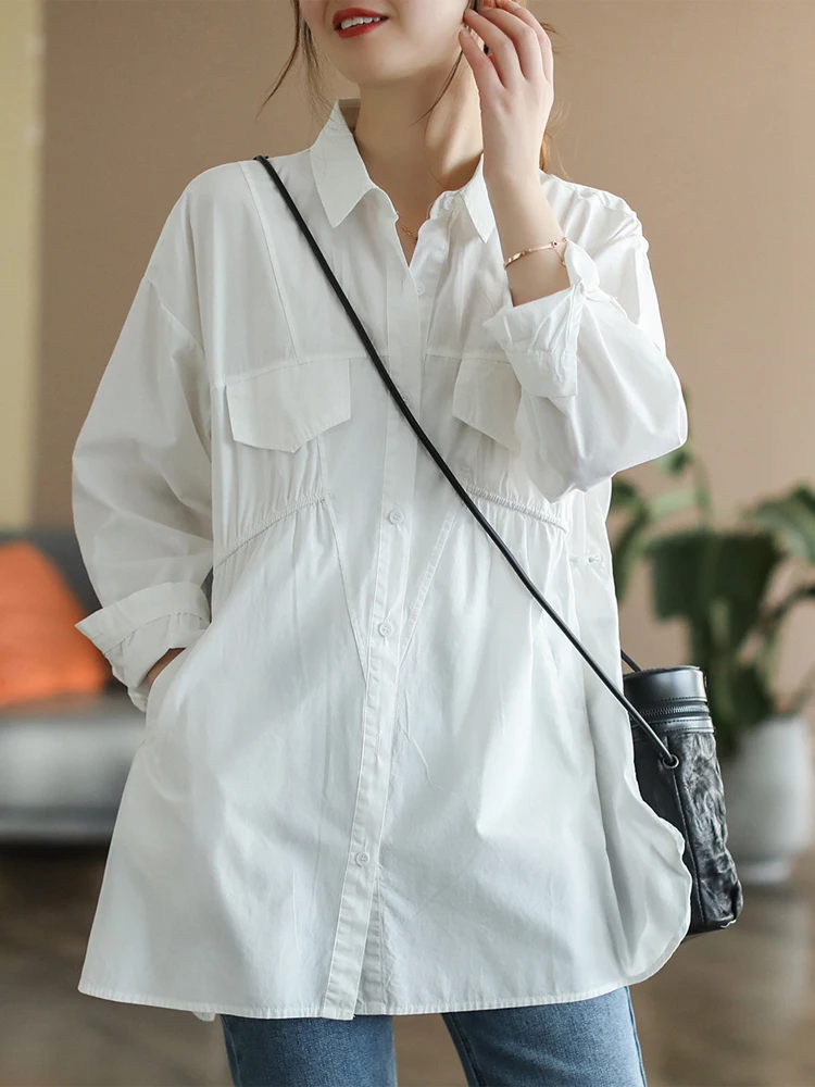 Max LuLu Spring Solid Street Loose Shirts British Style Womens Casual Vintage Tops Buttons Clothes