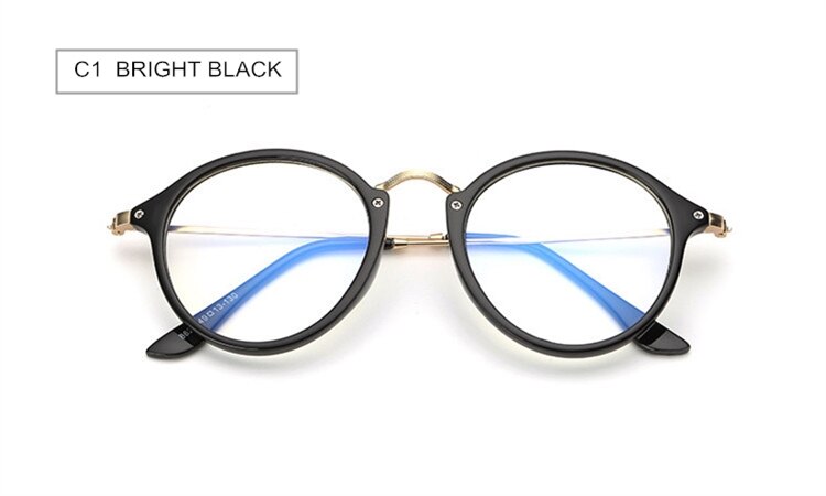 SWOKENCE Blue Light Proof Protective Glasses Women Men No Diopter Anti-radiation Goggles Anti-radiation Eyeglasses F192: C1  BRIGHT BLACK