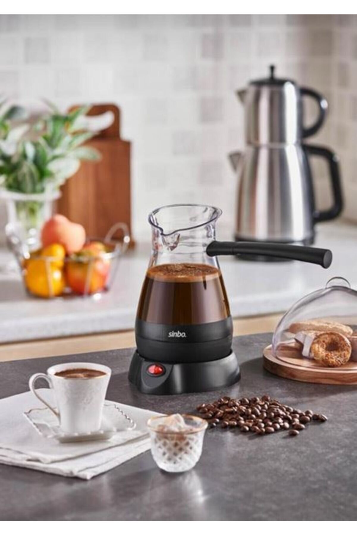 Turkish Coffee Machine Electric Sinbo Coffee Espresso Cappuccino Easy Portable Fast Wired 1000W 0.4L 5 Cups Capacity: Sinbo Scm-2956