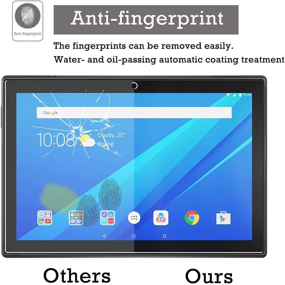 2Pcs Tempered Glass for Lenovo Tab E7 E10 M7 M8 M10 TB-X605F/M10 FHD PLUS 10.3 inch Full Cover Protective Screen Protector Film