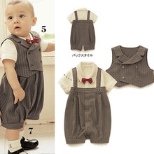 2 stk/set Little Mens gentleman Romper korte Pak Vest met boog kinderen vest